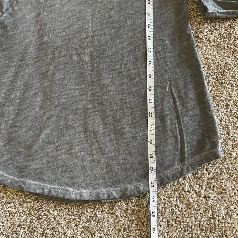 Peruvian Connection Long Sleeve Tee Shirt Women’s S Gray Stone Wash Scoop Casual - Picture 8 of 8